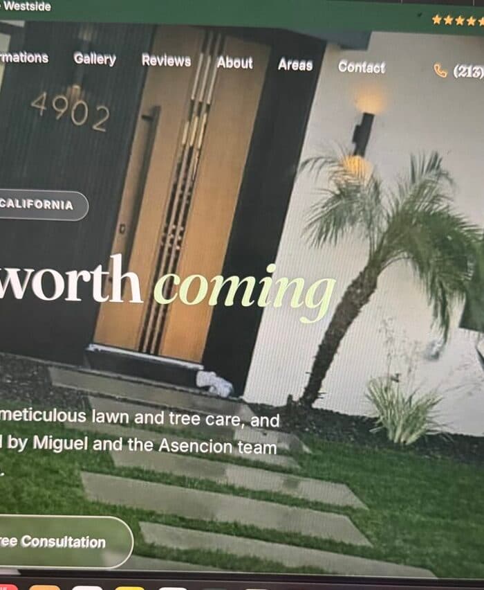 Asencion Landscaping mobile view