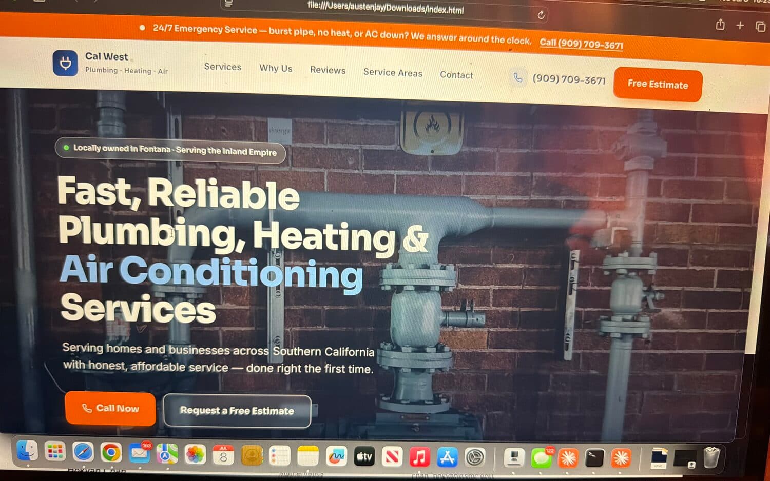 Cal West Plumbing — Plumbing & HVAC website